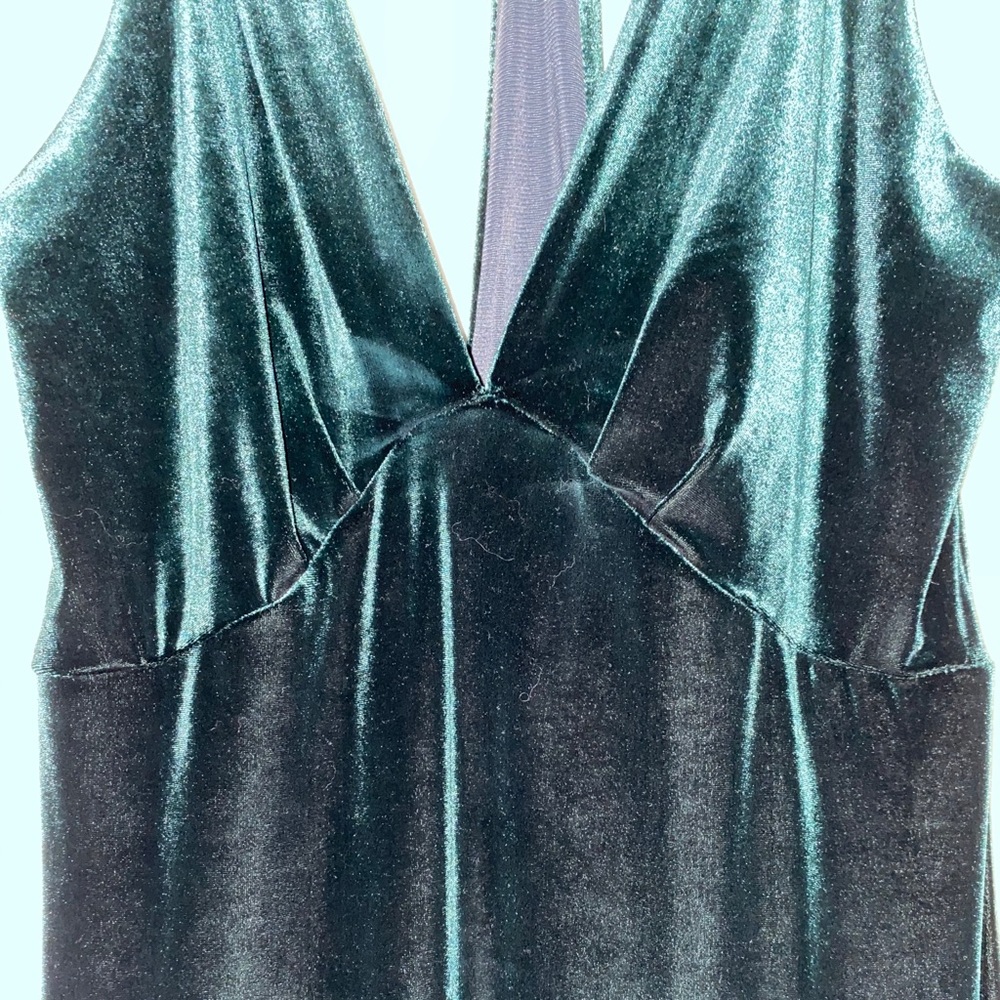 Velvet Emerald Green Long Evening Dress